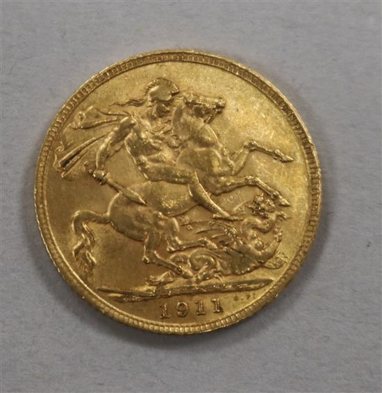 A George V gold full sovereign, 1911